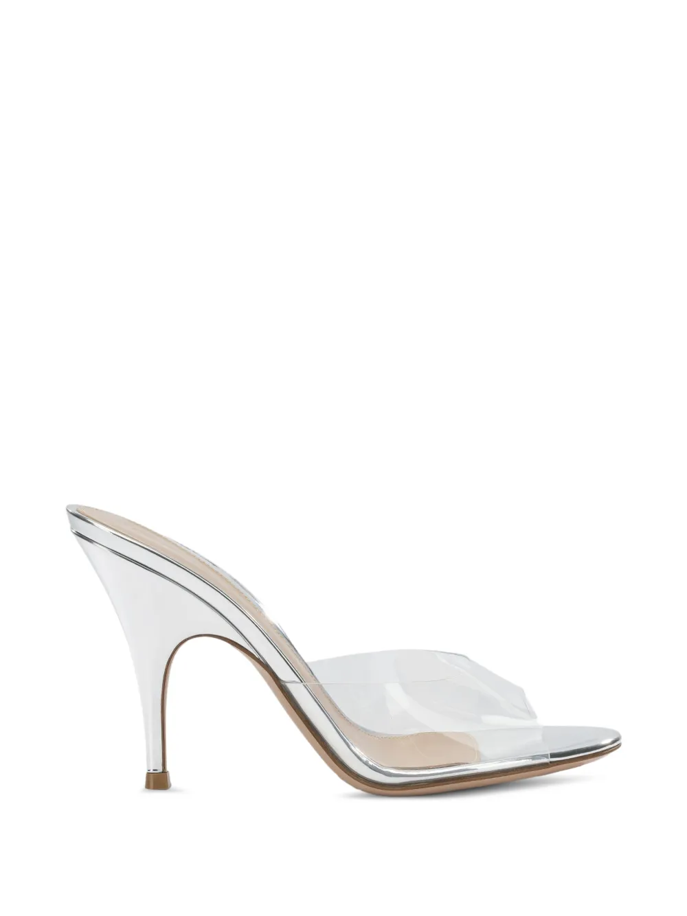 Gianvito Rossi Sofia transparent metallic-finish pumps Wit