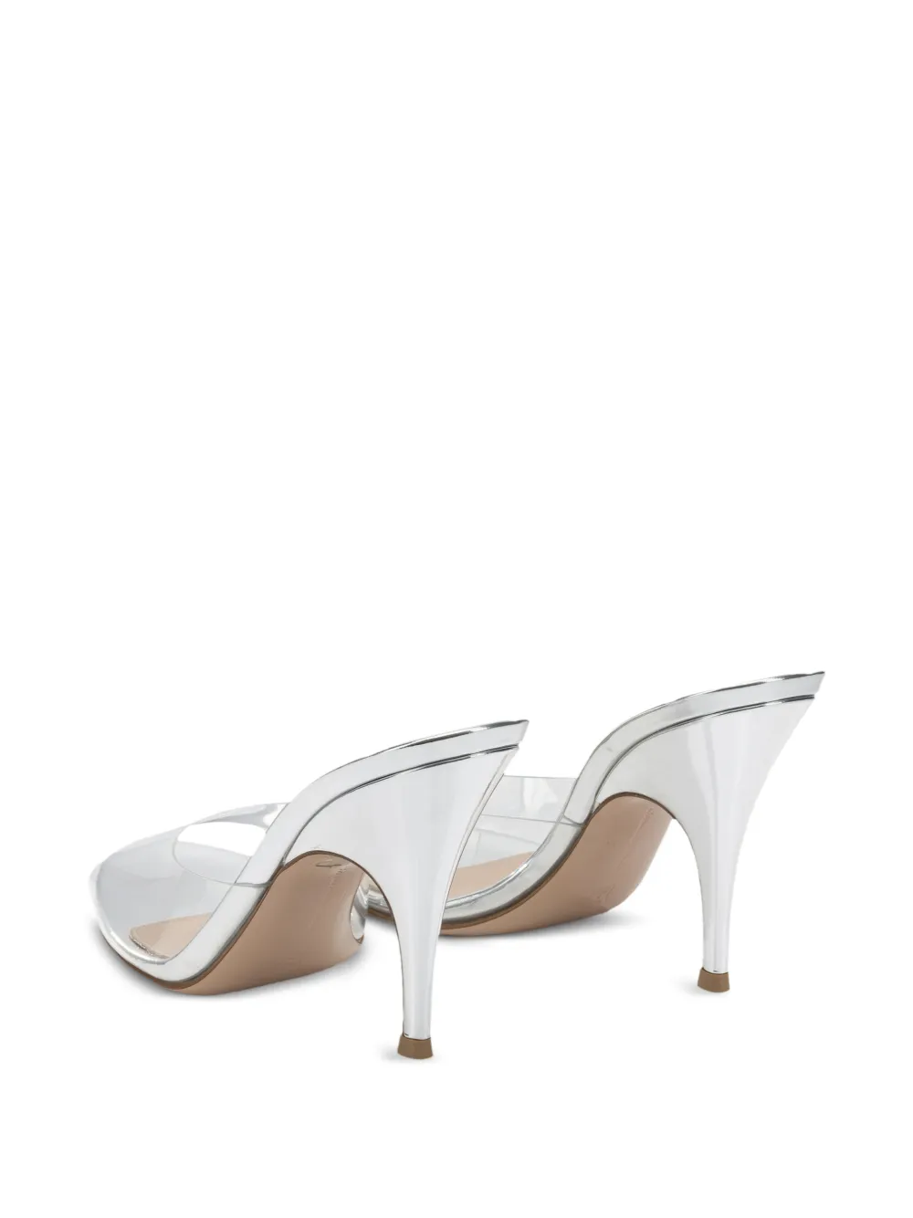 Gianvito Rossi Sofia transparent metallic-finish pumps Wit