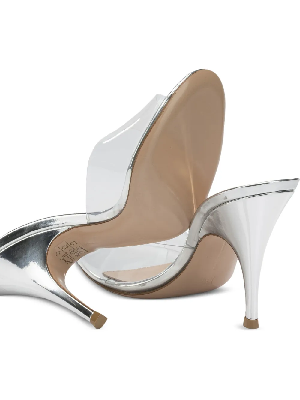 Gianvito Rossi Sofia transparent metallic-finish pumps Wit