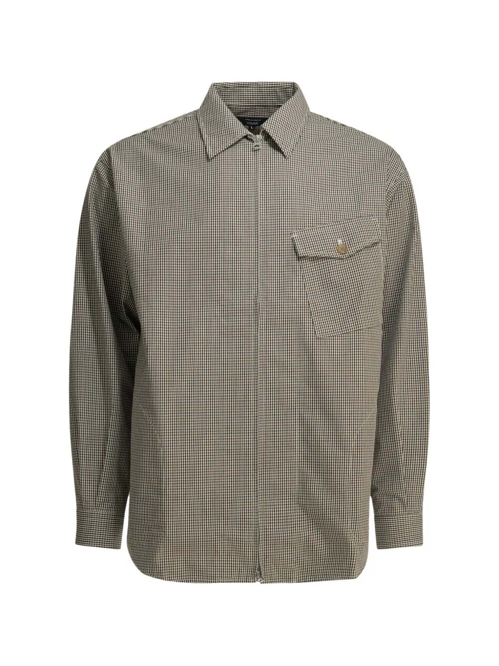 Comme des Garçons Homme gingham-pattern zip-up overshirt - Braun
