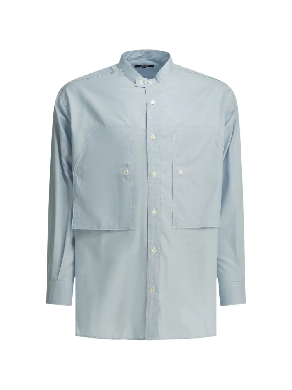 Comme des Garçons Homme band-collar patch-pocket shirt - Blu