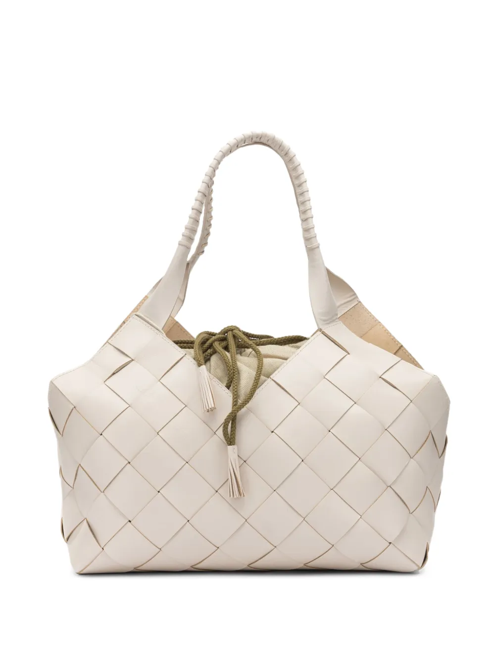 DRAGON DIFFUSION Castello woven-leather tote bag - Toni neutri