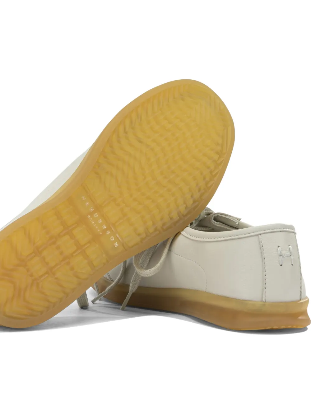 Henderson Baracco lace-up leather sneakers Beige