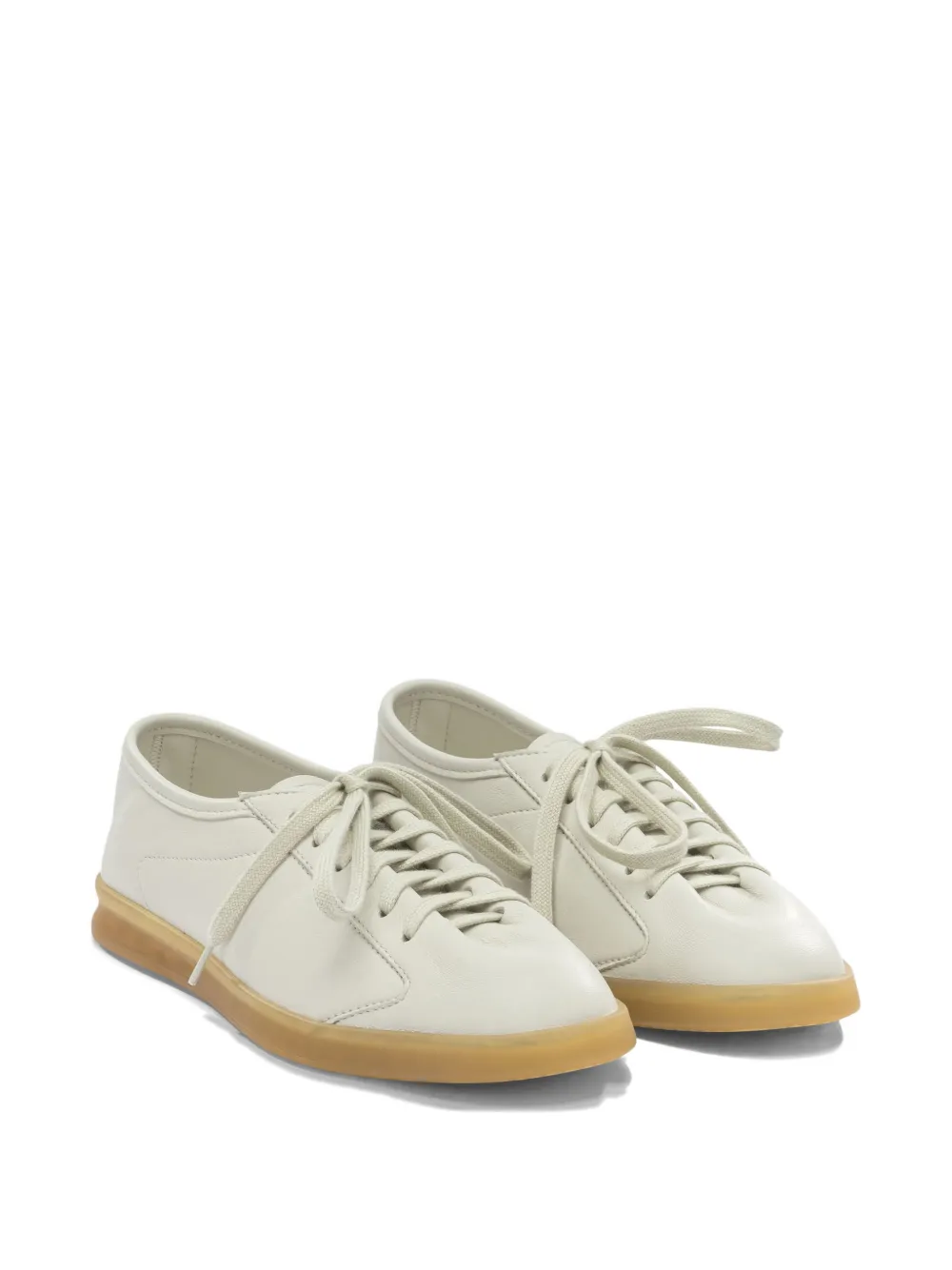 Henderson Baracco lace-up leather sneakers Beige