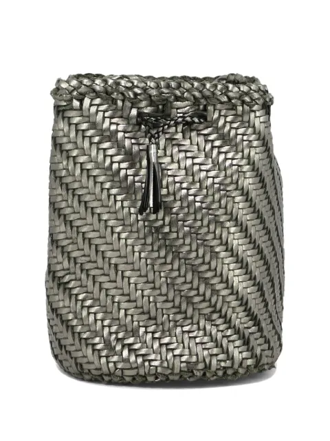 DRAGON DIFFUSION PomPom Double Jump woven-leather bucket bag