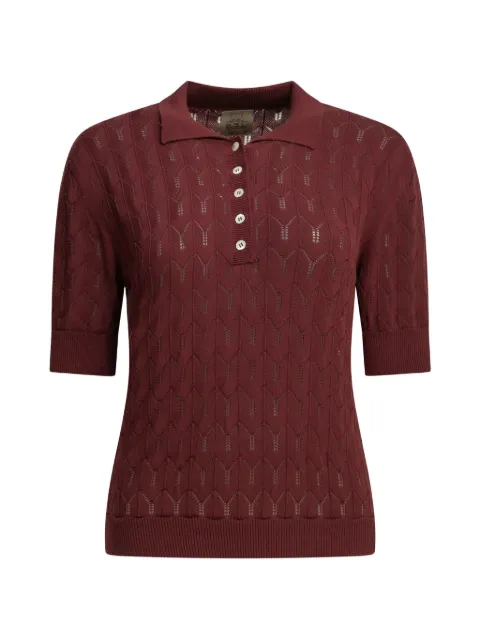 RAKKI California pointelle-knit polo top