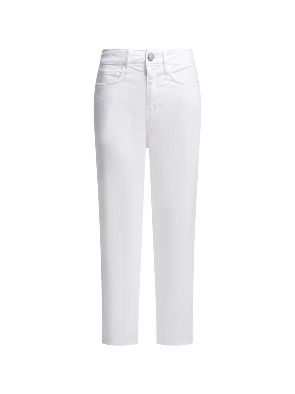 Shaft Jeans Arch logo-plaque cropped jeans - Bianco