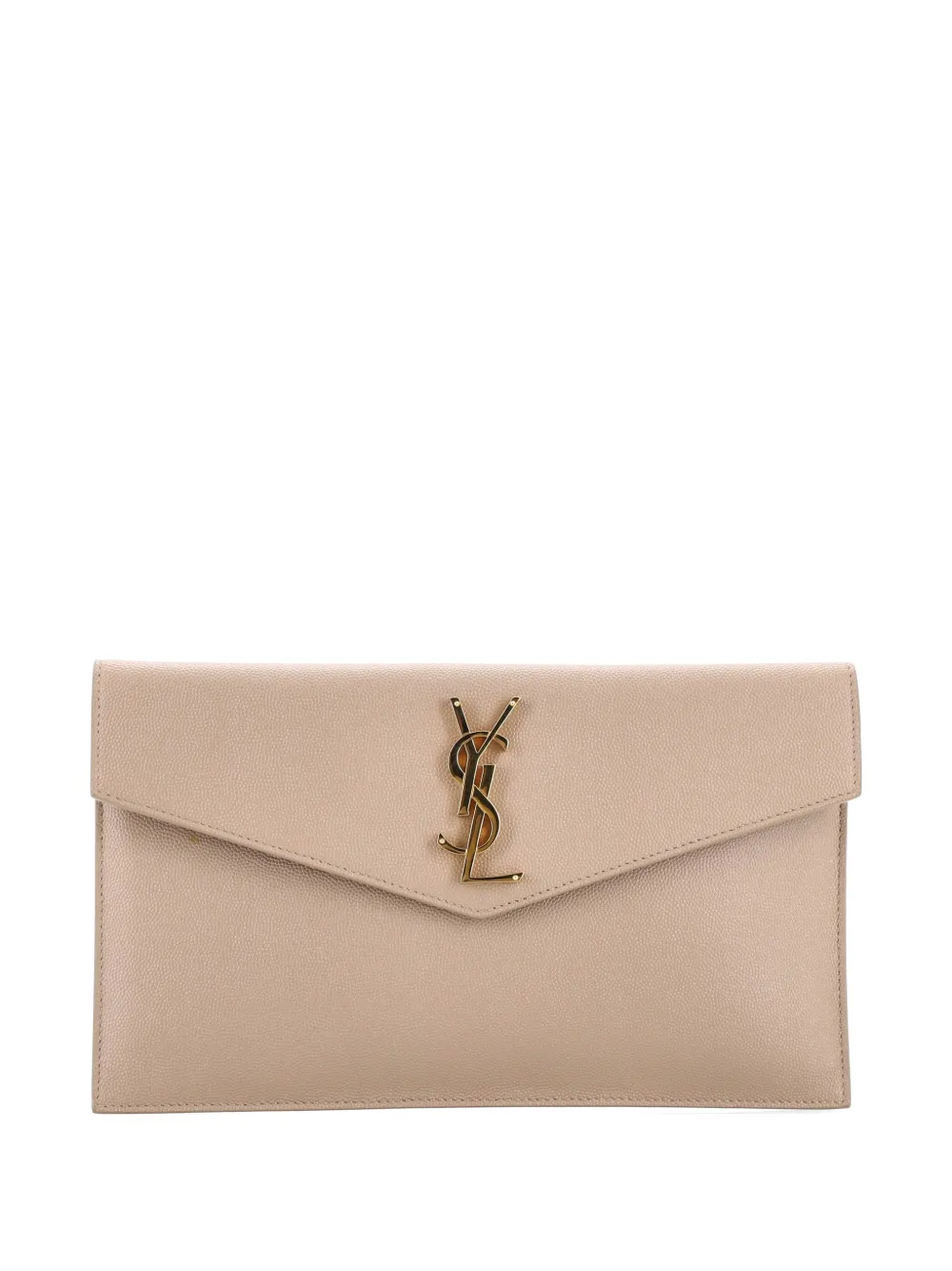Saint Laurent Pre-Owned Uptown Pouch Leather clutch bag - Nude