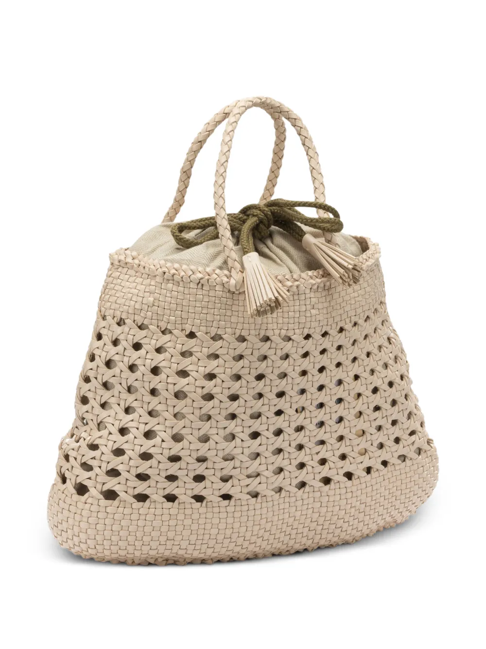 DRAGON DIFFUSION Santa Cano shopper van geweven leer Beige