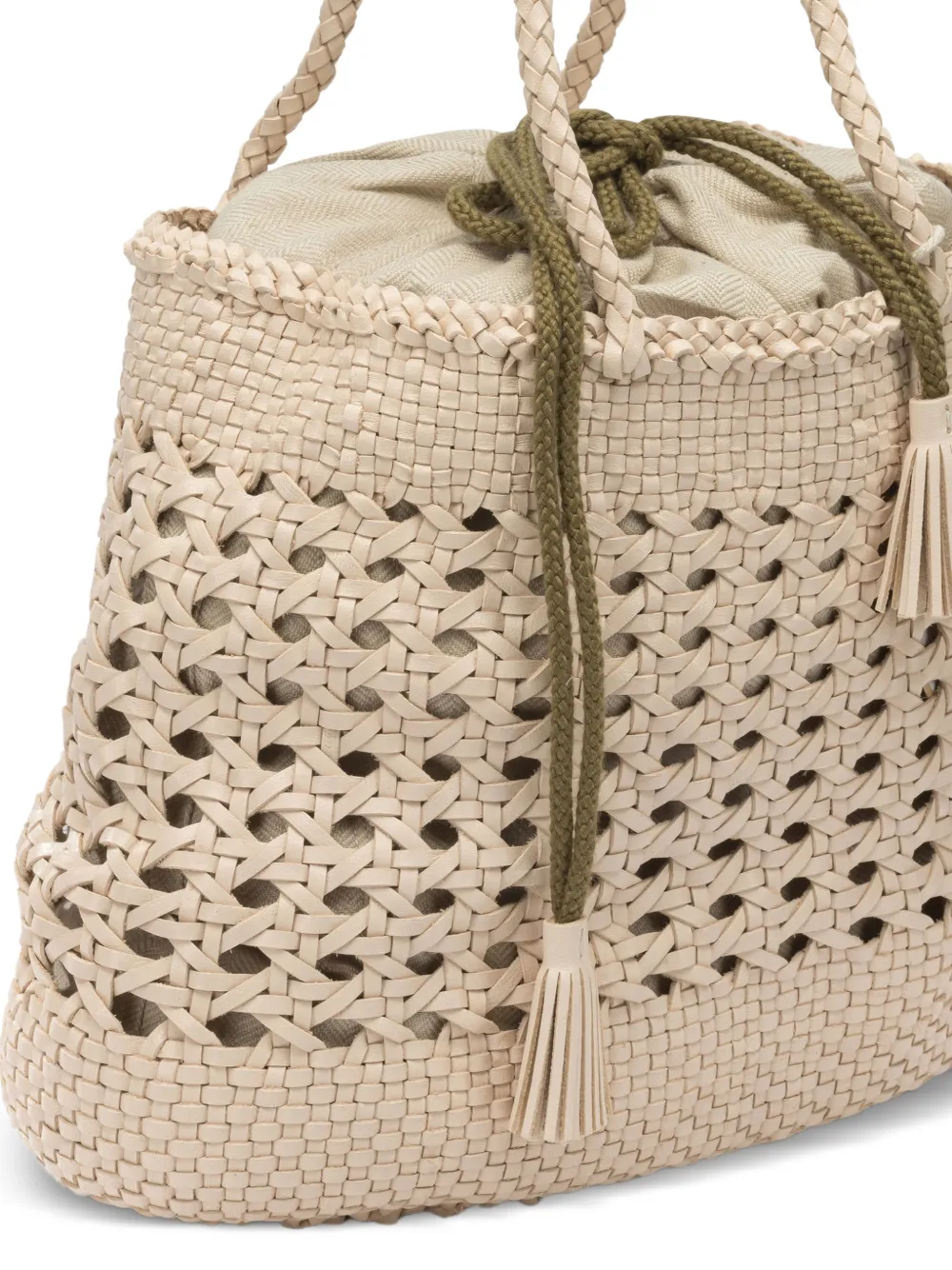 DRAGON DIFFUSION Santa Cano shopper van geweven leer Beige