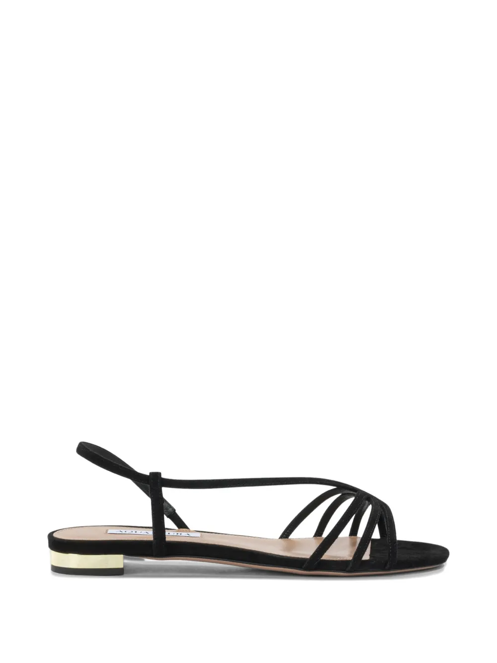 Aquazzura Talk To Me strappy suede sandals Zwart