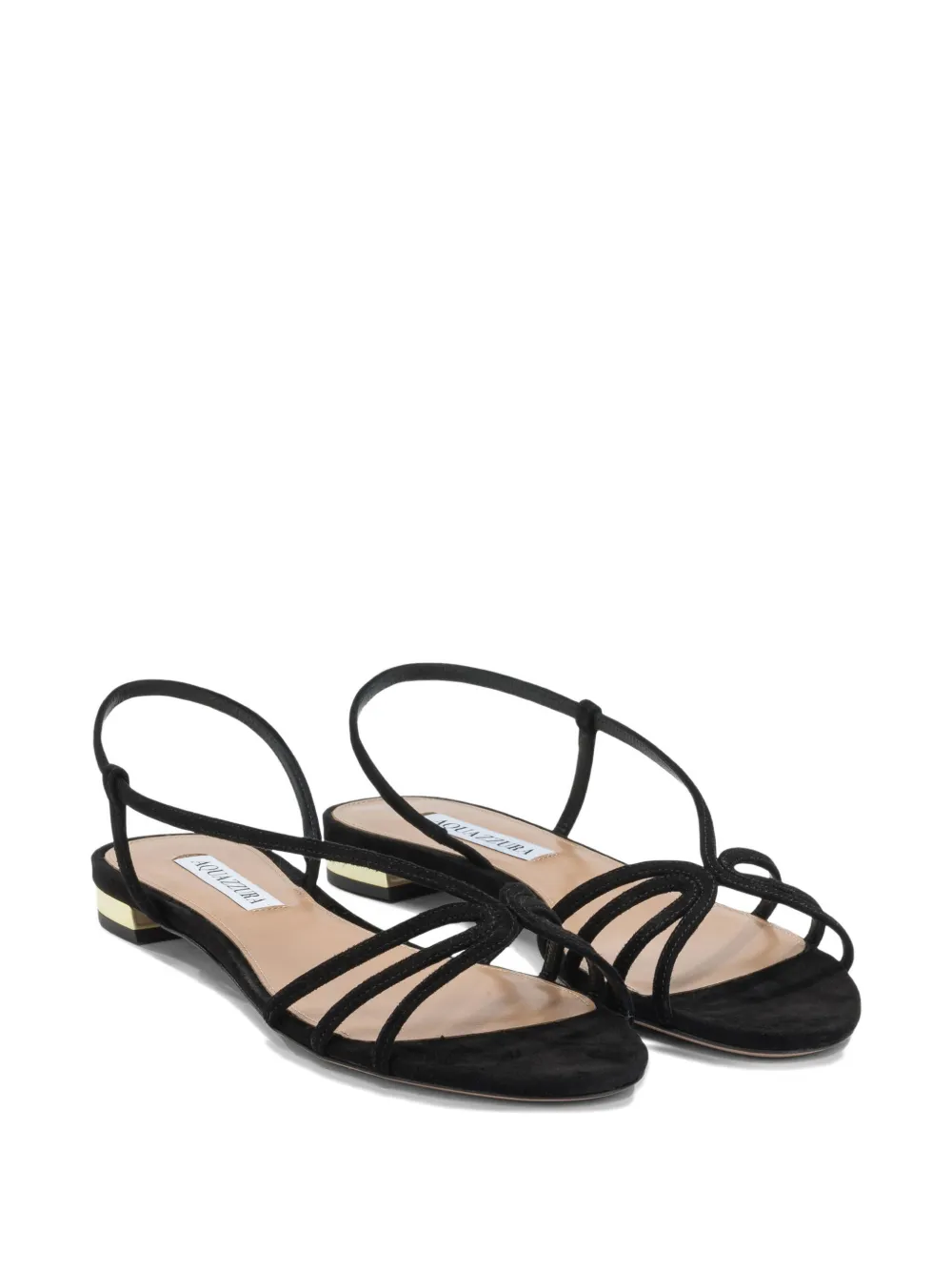 Aquazzura Talk To Me strappy suede sandals Zwart