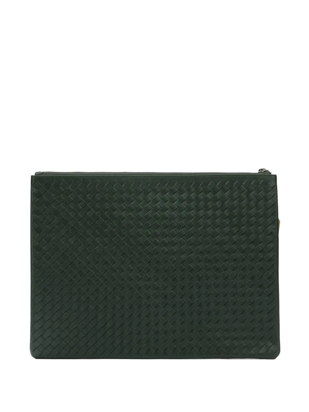 DRAGON DIFFUSION A4 woven leather clutch bag - Verde