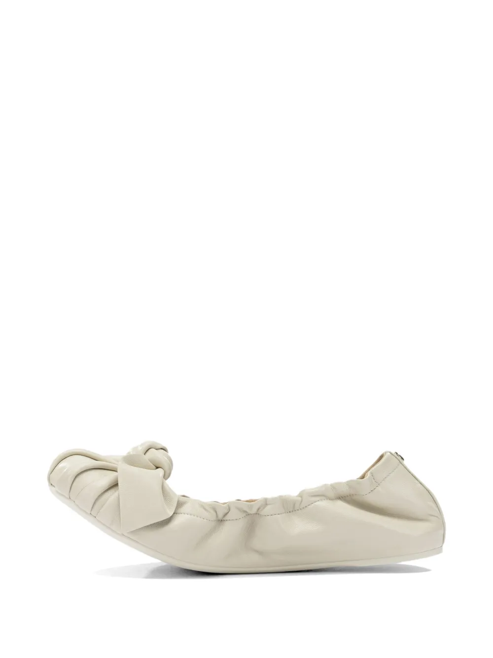 Ferragamo bow-detail ruched ballet flats Beige