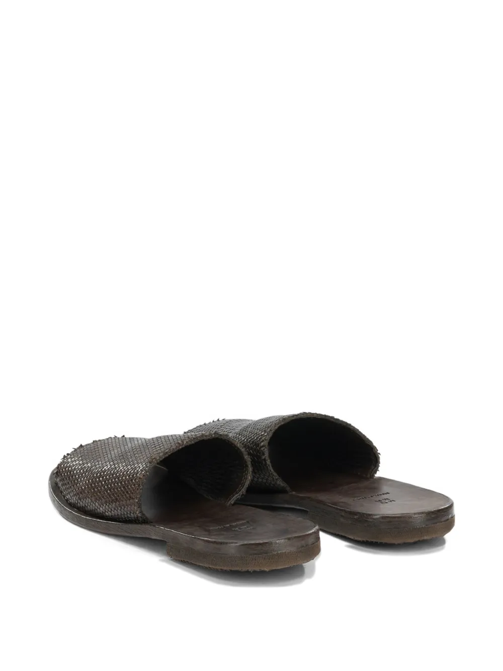 Moma woven leather flat sandals Bruin