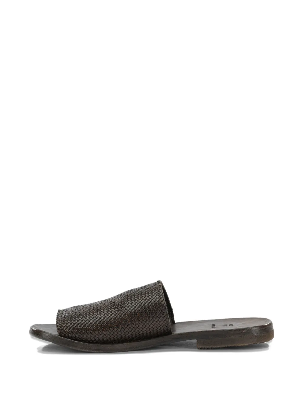 Moma woven leather flat sandals Bruin