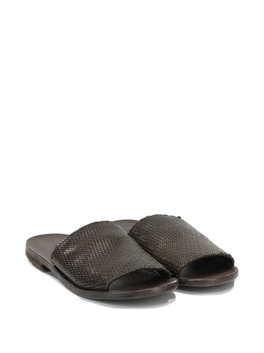 Moma woven leather flat sandals Bruin