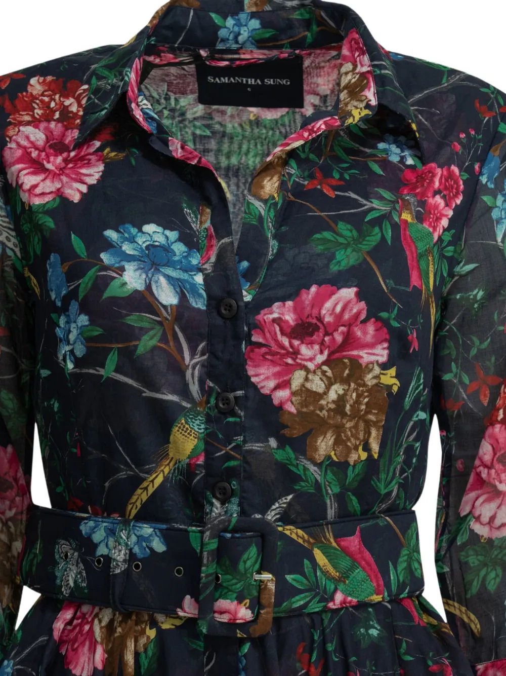 Samantha Sung Jurk met bloemenprint Blauw