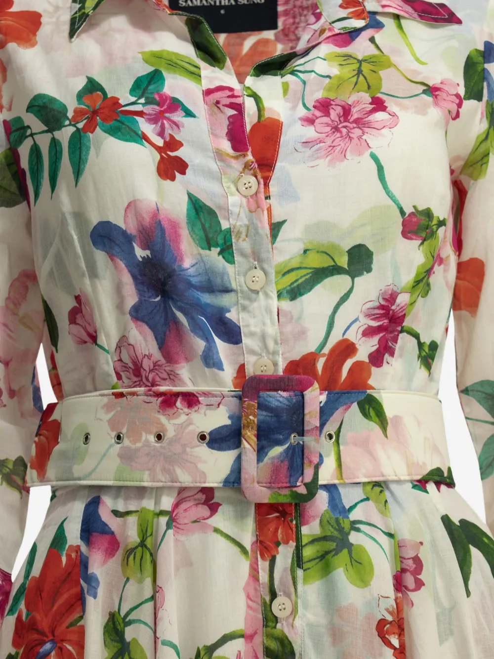 Samantha Sung Jurk met bloemenprint Wit