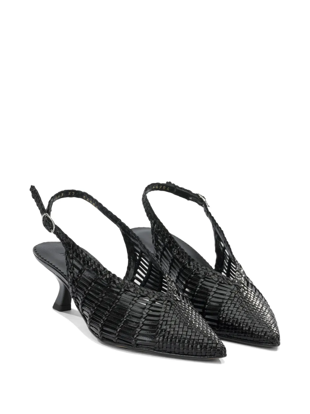 Toni Pons Geweven leren slingback pumps Zwart