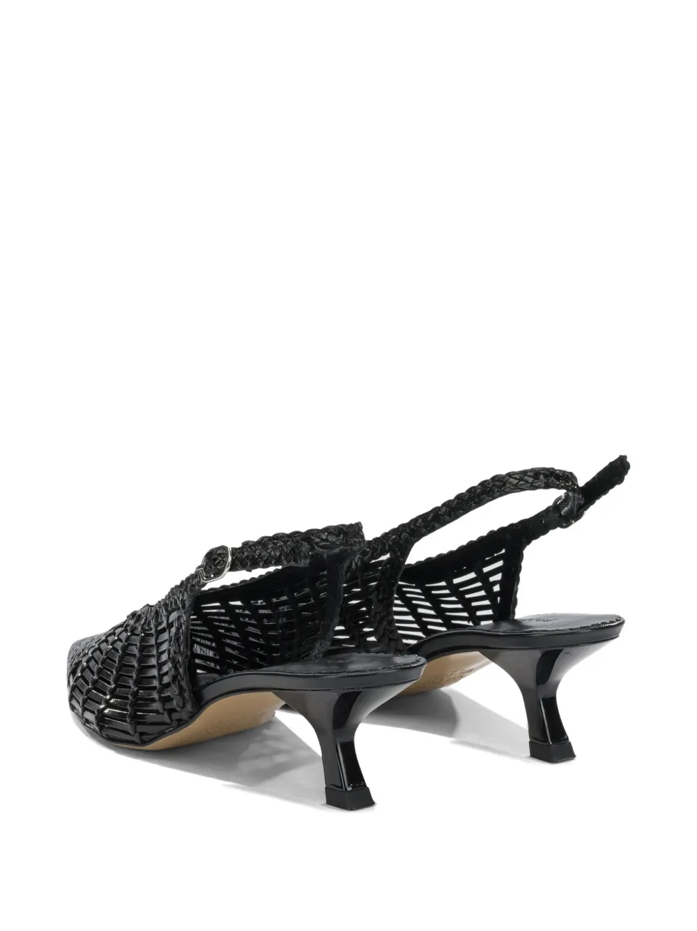 Toni Pons Geweven leren slingback pumps Zwart