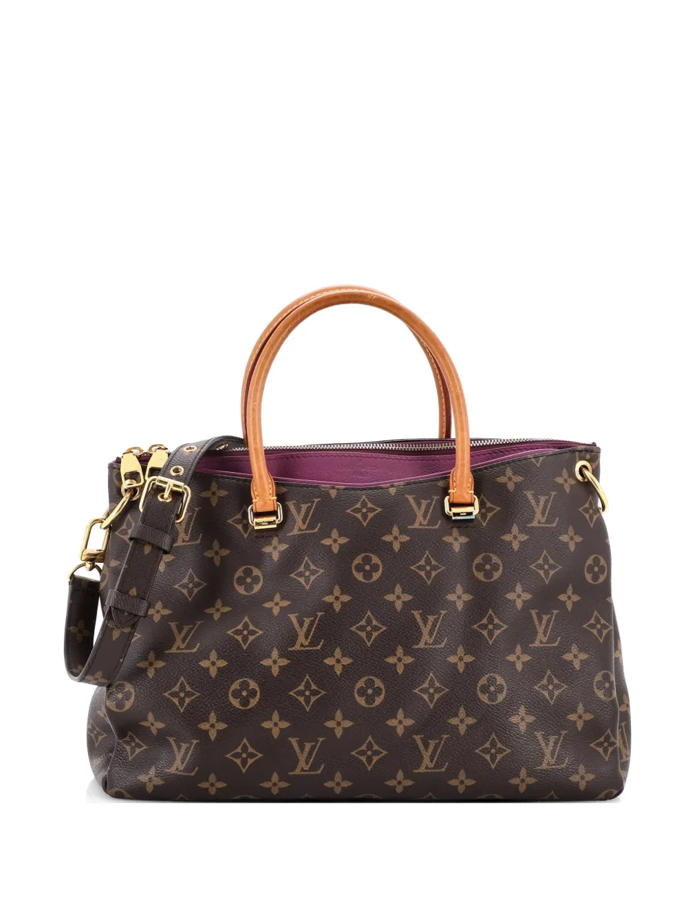 Louis Vuitton Pre-Owned Pallas Tote Monogram Canvas with Leather shoulder bag - Marrone