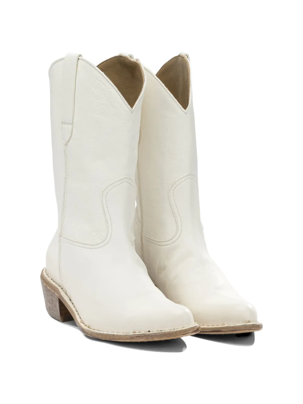 Moma pointed-toe cowboy boots Wit