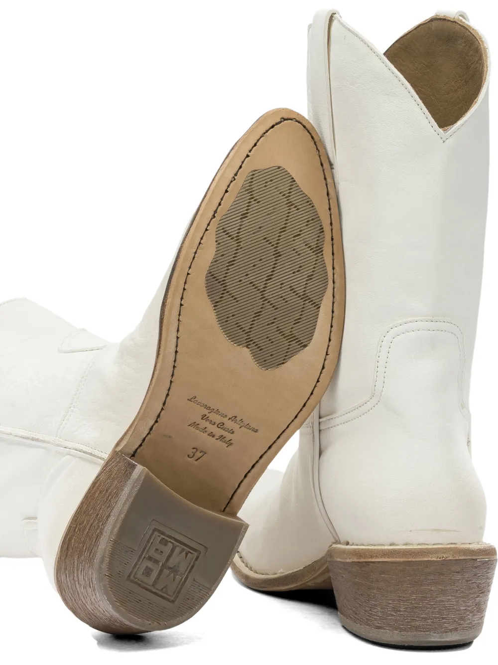 Moma pointed-toe cowboy boots Wit