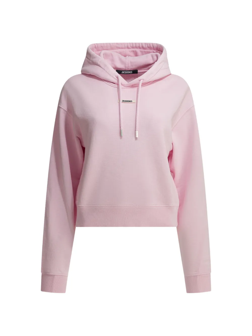 Jacquemus drawstring logo-patch hoodie - Pink