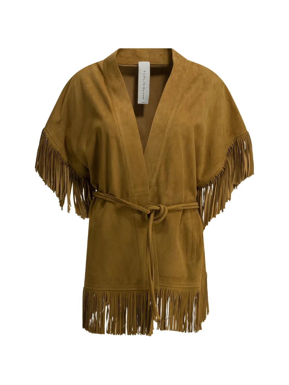 FURLING BY GIANI fringed suede coat - Braun