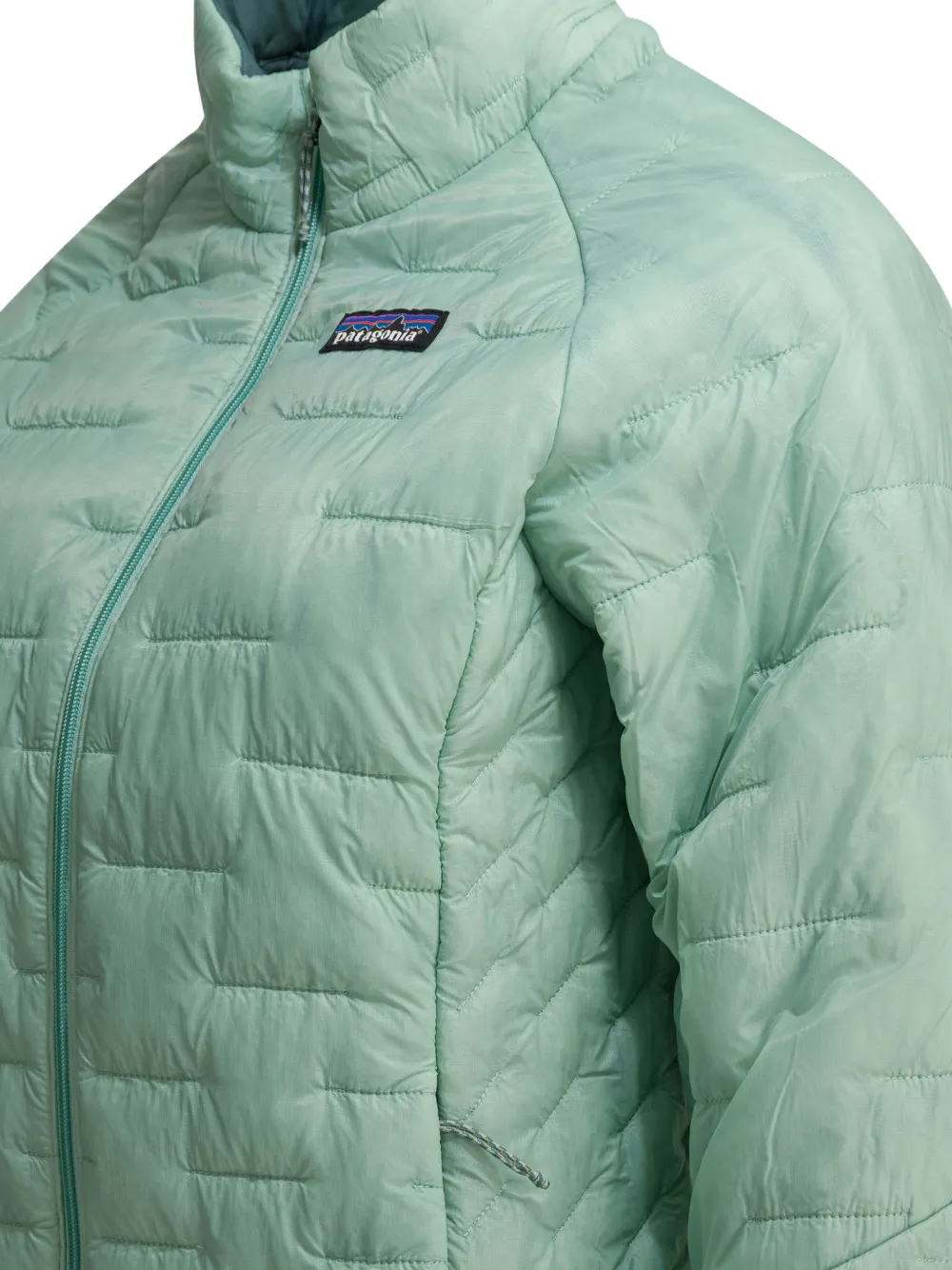 Patagonia Micro Puff gewatteerd jack met hoge hals Groen