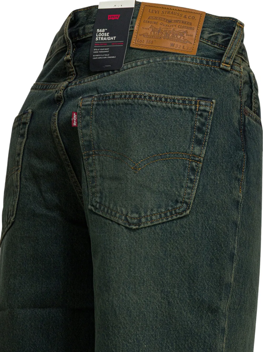 Levi's 568 Loose straight jeans Groen