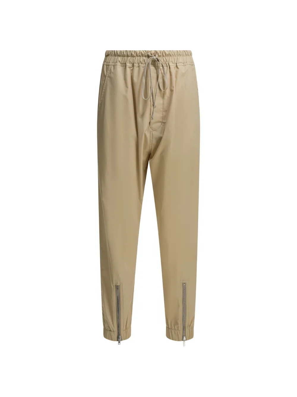 Rick Owens zip-detail drawstring-waist trousers - Toni neutri