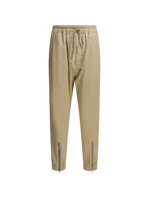 Rick Owens Zip-detail Drawstring-waist Trousers in Neutrals