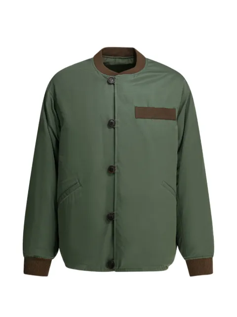 visvim contrast-trim button-up bomber jacket