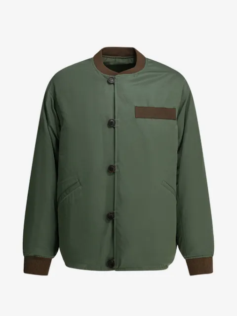 visvim contrast-trim button-up bomber jacket