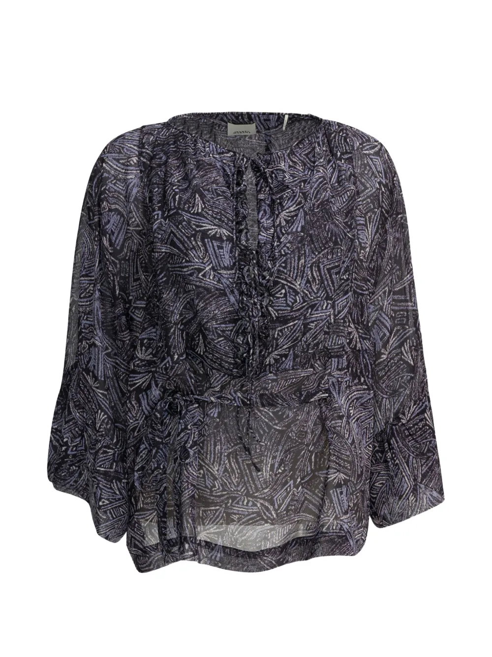 ISABEL MARANT Tekia abstract-print ruffled shirt - Schwarz