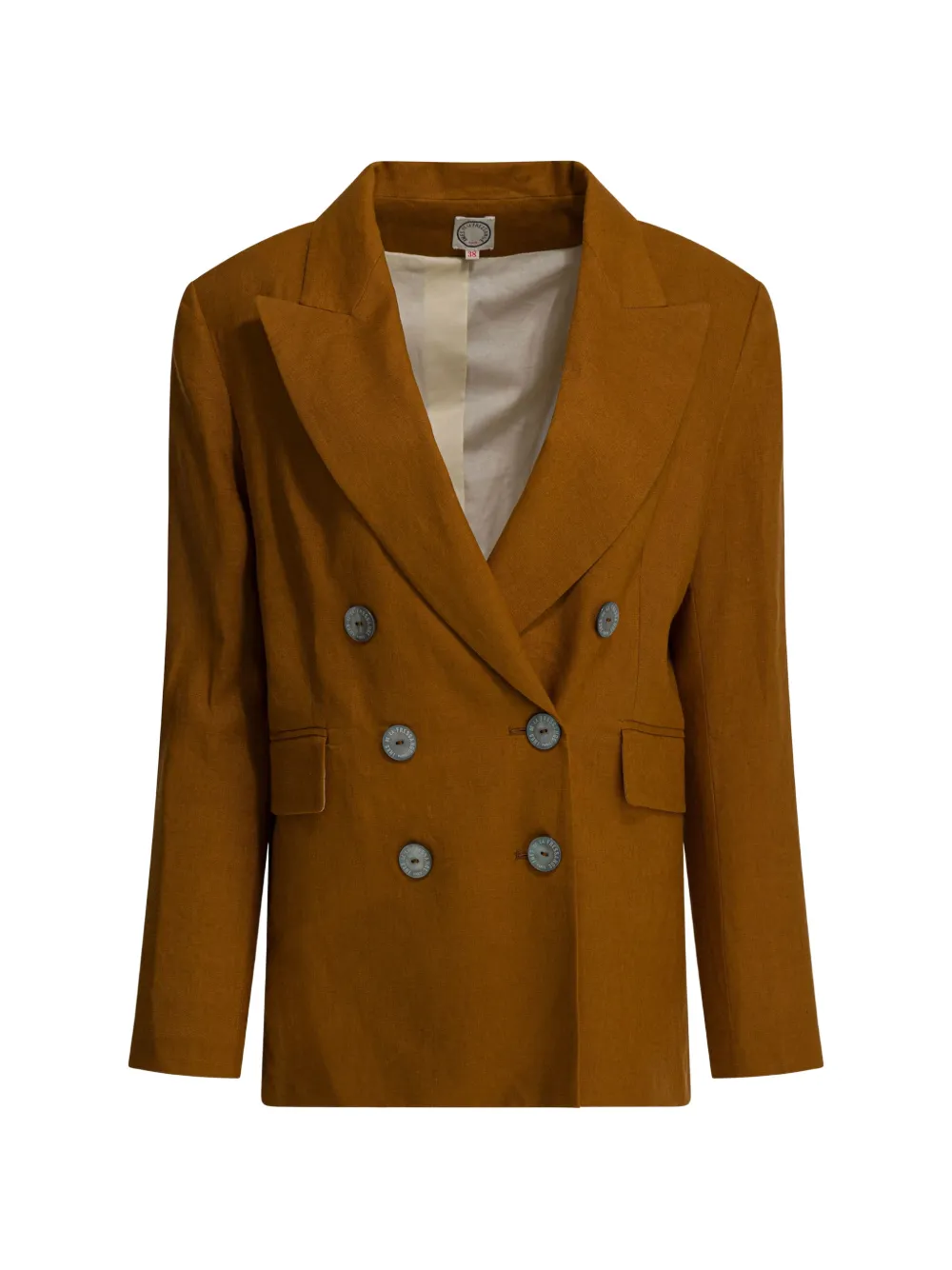 Ines De La Fressange double-breasted linen blazer - Marrone