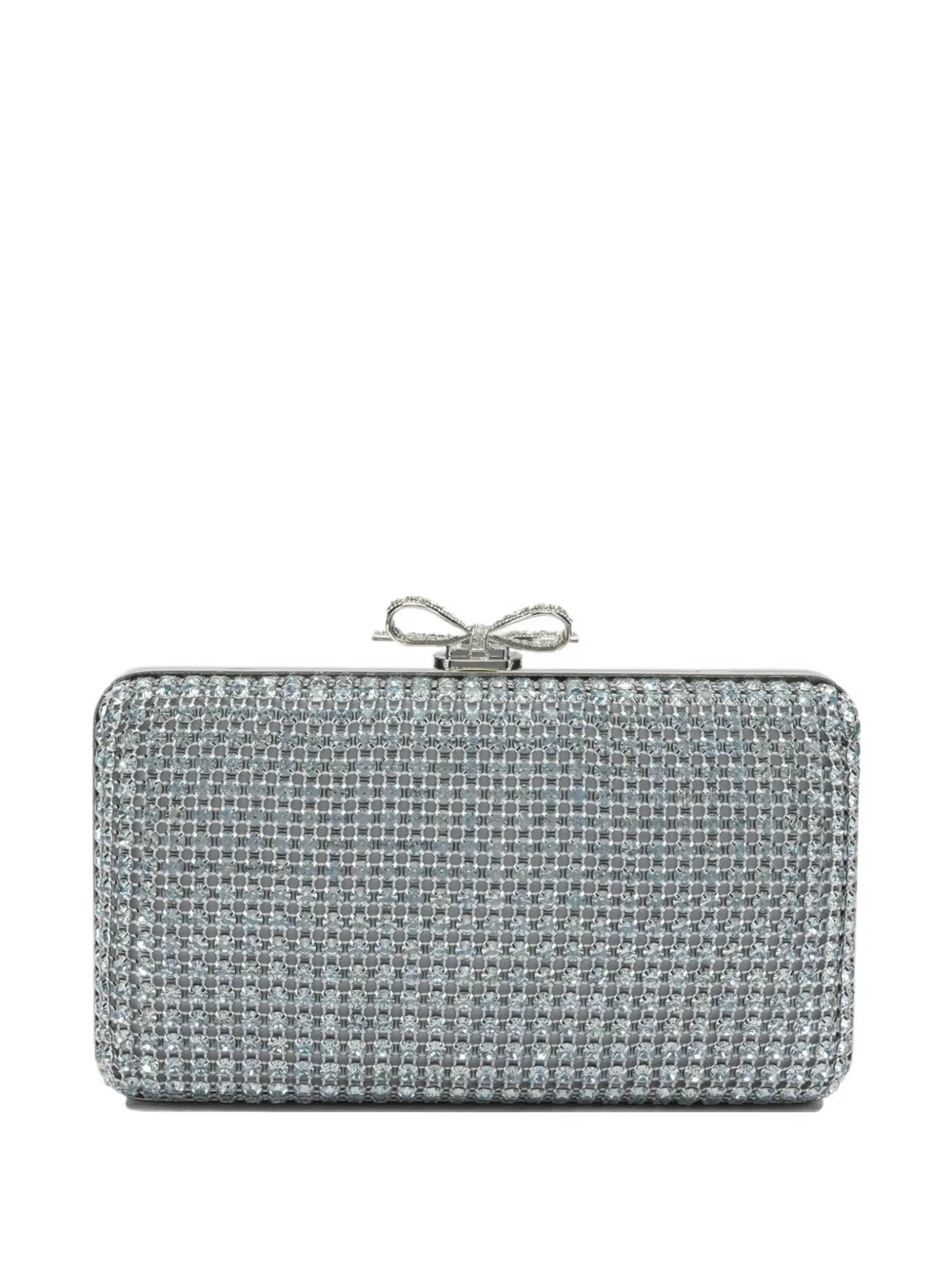 Self-Portrait crystal-embellished clutch bag - Argento