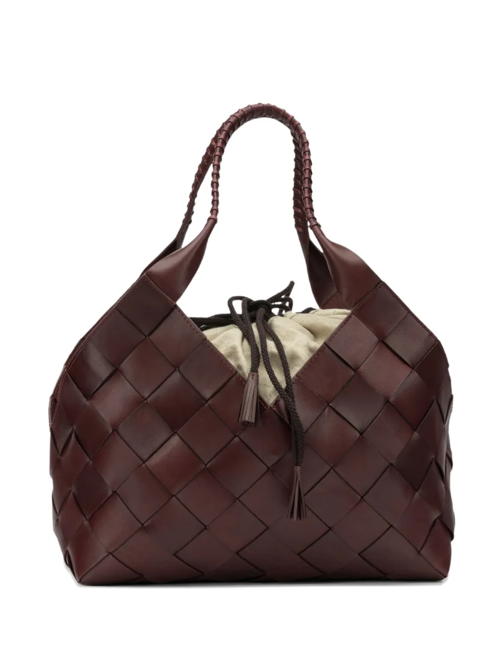 DRAGON DIFFUSION woven leather shoulder bag - Marrone