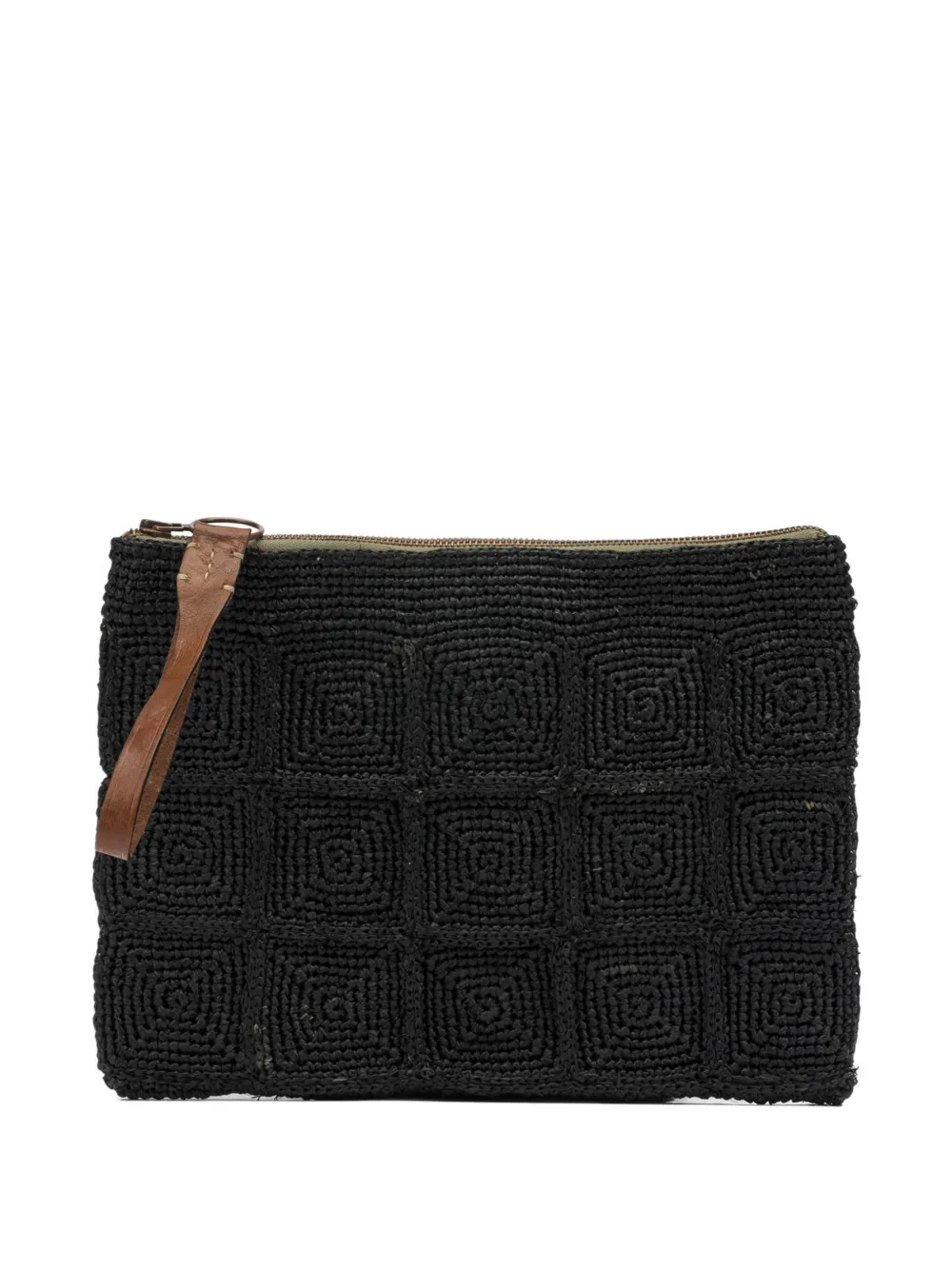 IBELIV Tanala woven-raffia clutch bag - Nero