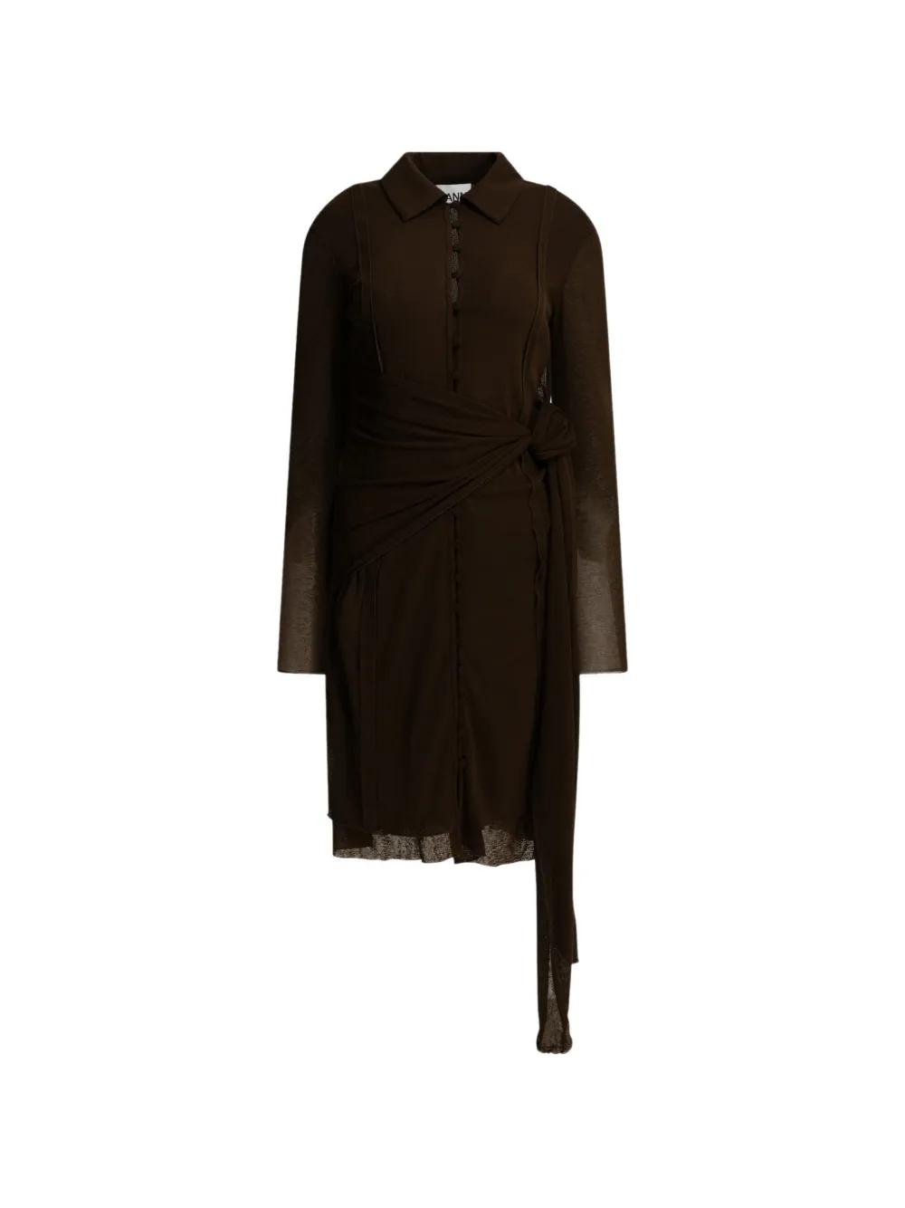 GANNI long-sleeve dress - Marrone