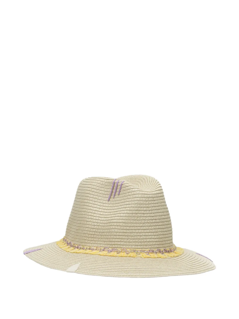 THE HAT GANG embroidered raffia hat - Toni neutri