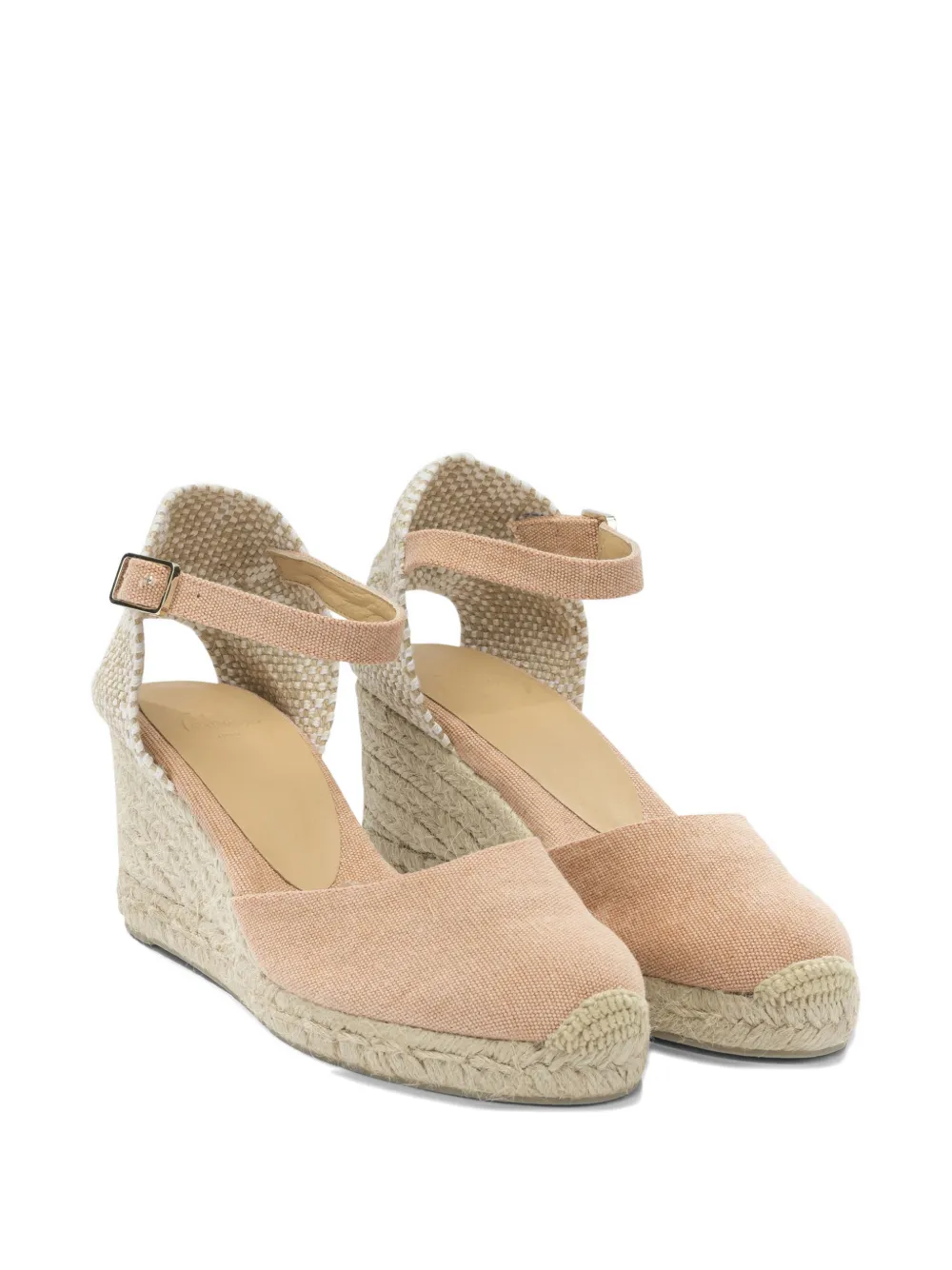 Castañer Carol espadrilles met sleehak en gespsluiting Roze