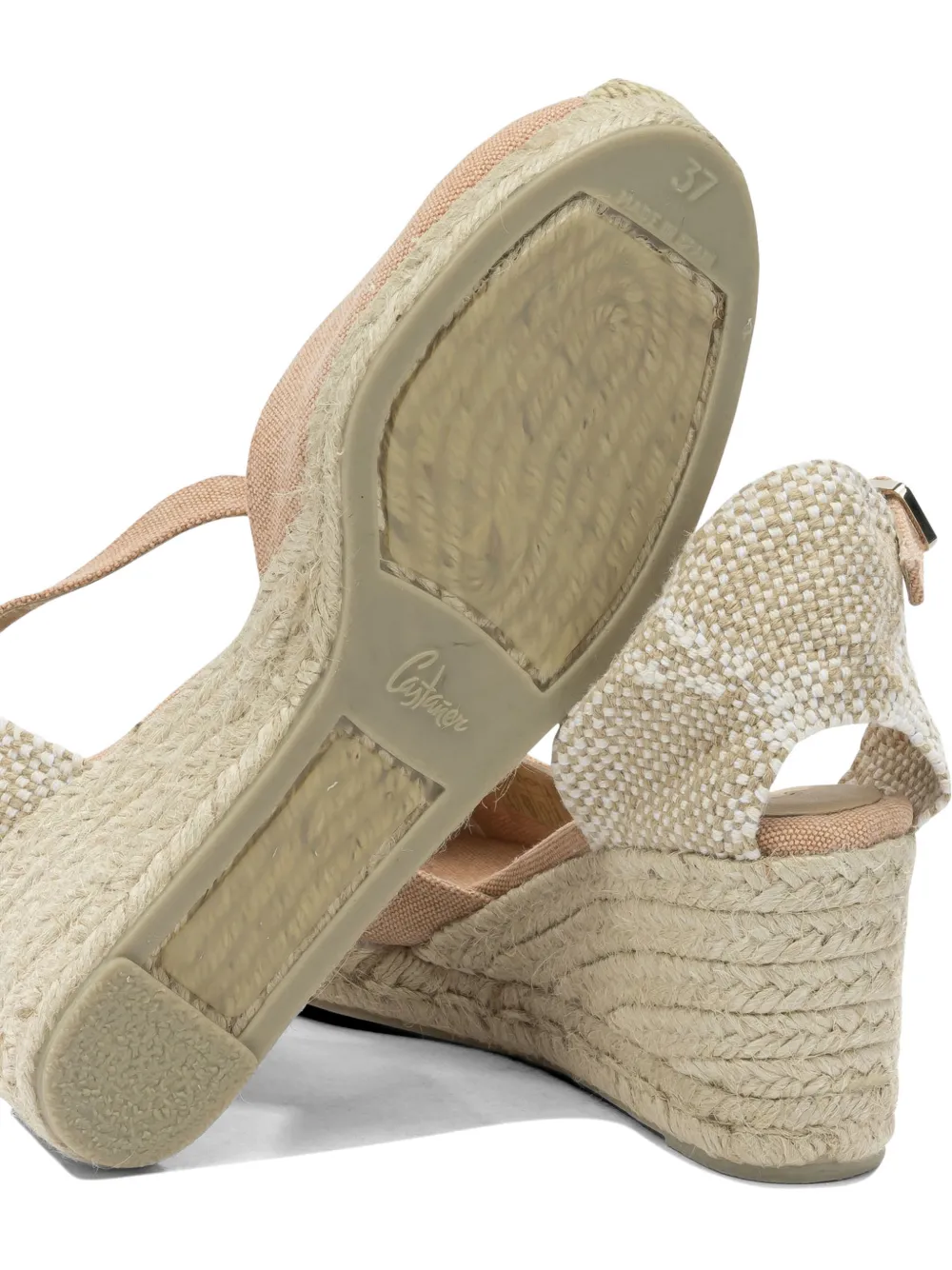 Castañer Carol espadrilles met sleehak en gespsluiting Roze