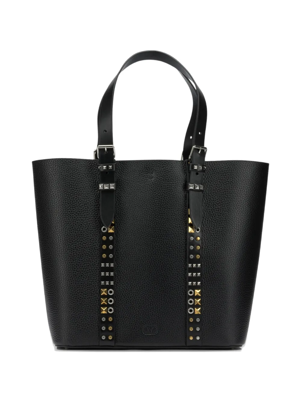 Valentino Garavani medium Rockstud pebbled tote bag - Nero