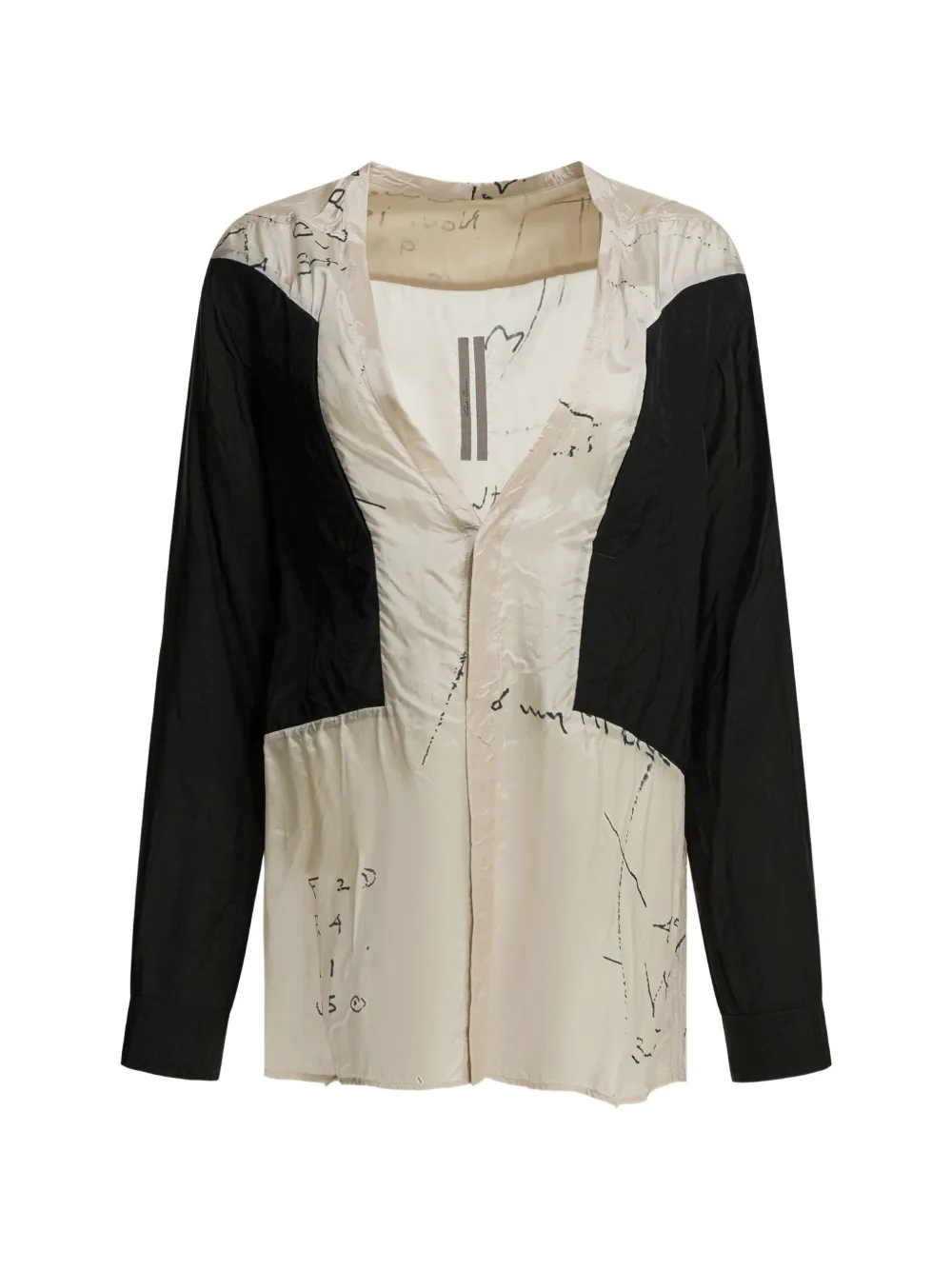 Rick Owens graphic-print panelled shirt - Toni neutri