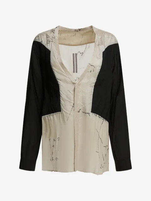 Rick Owens graphic-print panelled shirt