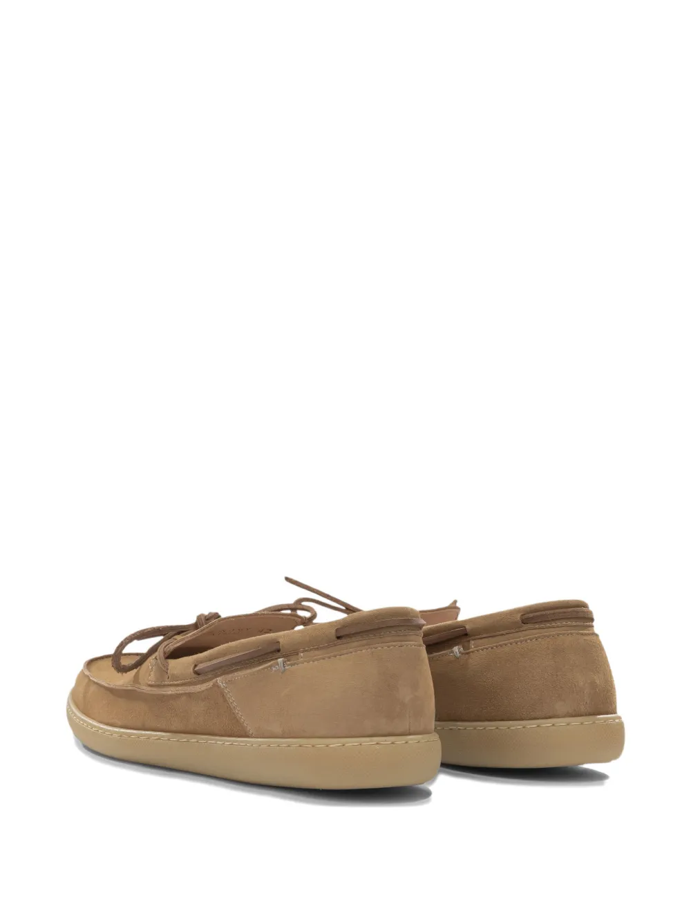 Astorflex bow-detail suede loafers Beige