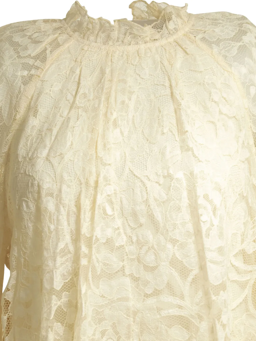 ZIMMERMANN Carousel blouse met ruches en kant Beige